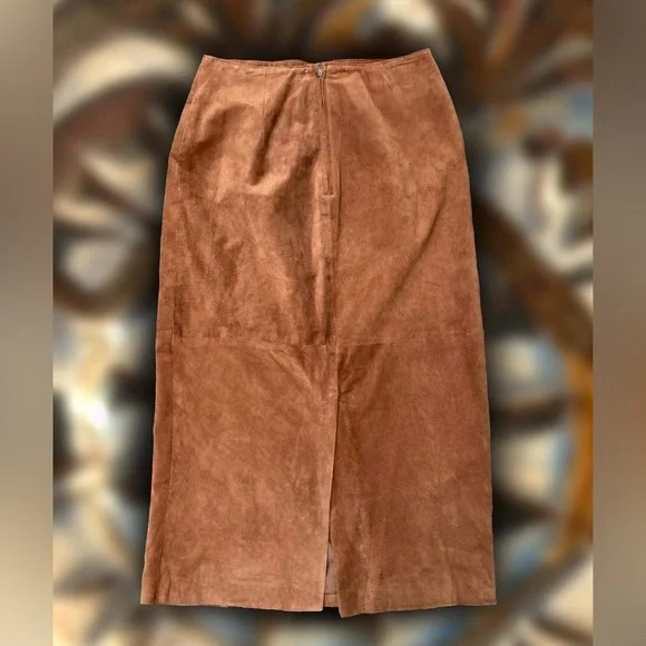 Casual Corner Suede Midi Skirt Sz 8 - Picture 2 of 4